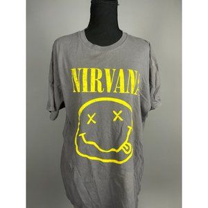 Nirvana Tee Mens XL yellow Smiley